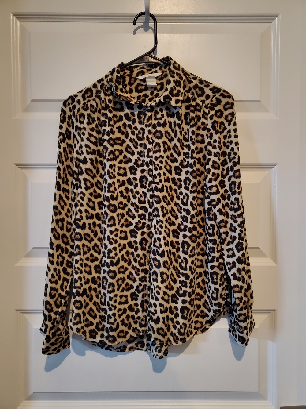 H&M Leopard Print Button-Down Shirt - Tan and Black
